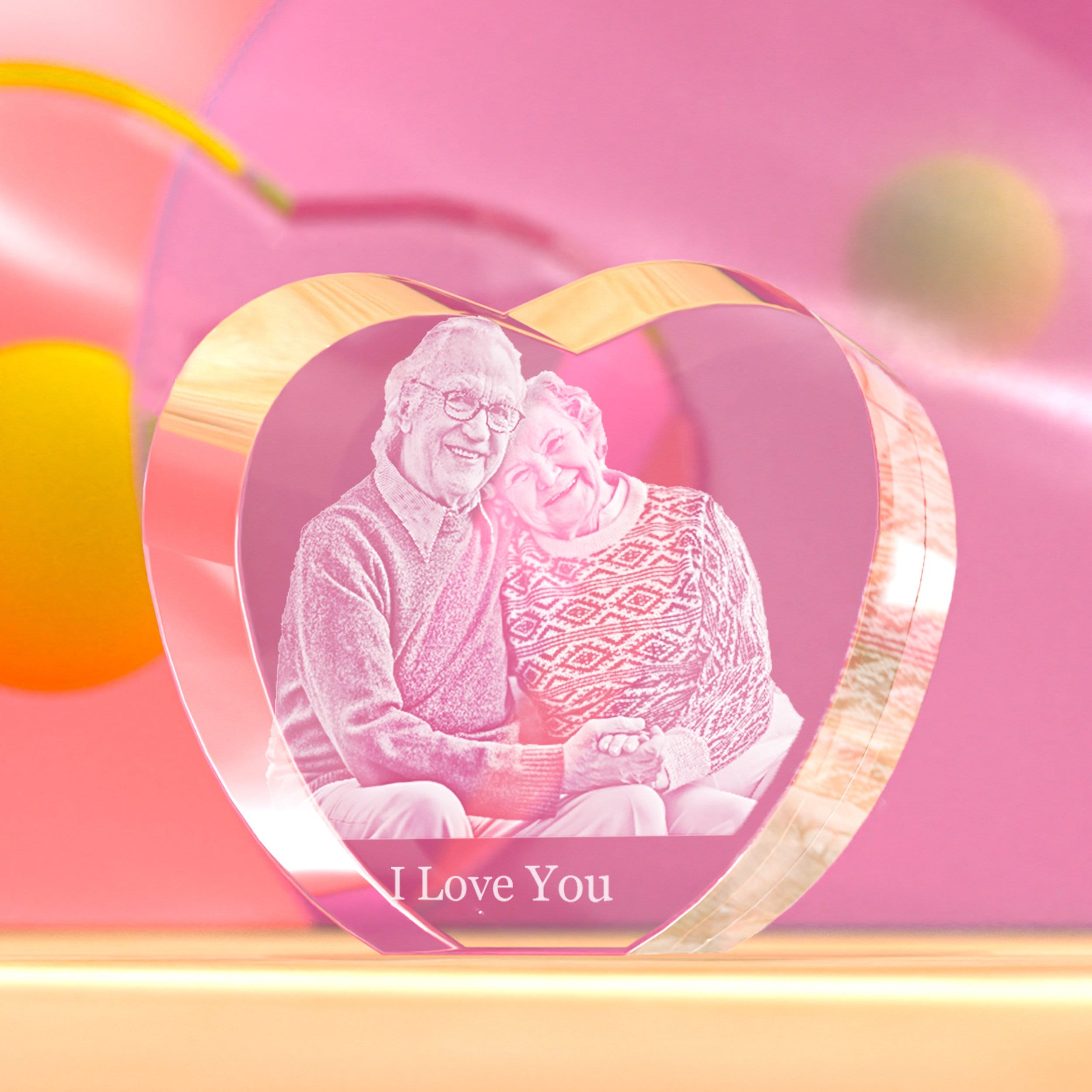 3D Memorial/Bereavement Heart Crystal, Laser Engraved With Your Custom Photo By Crystal Clear Memories
