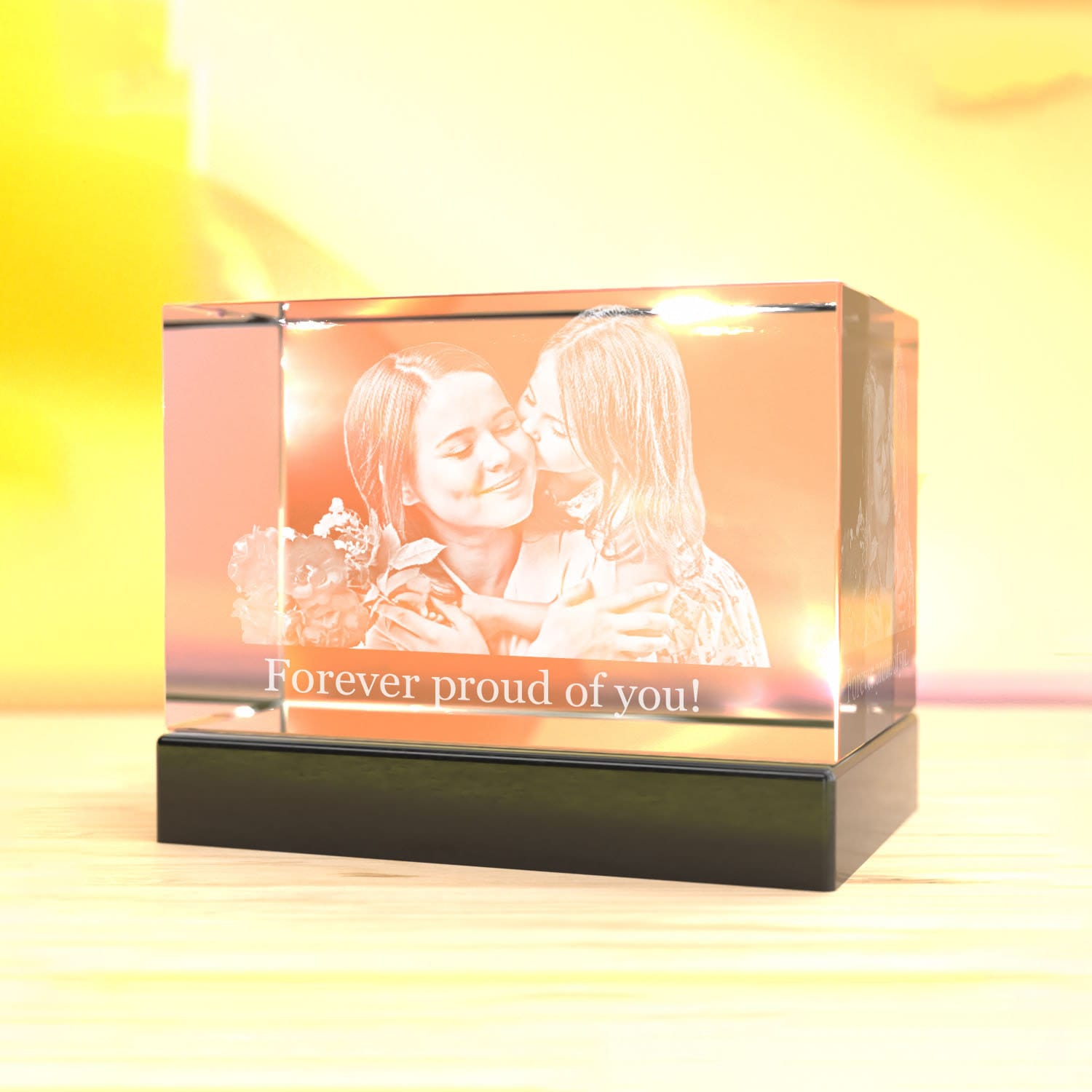 3D Photo Memorial Crystal Laser Engraved Bereavement Gift