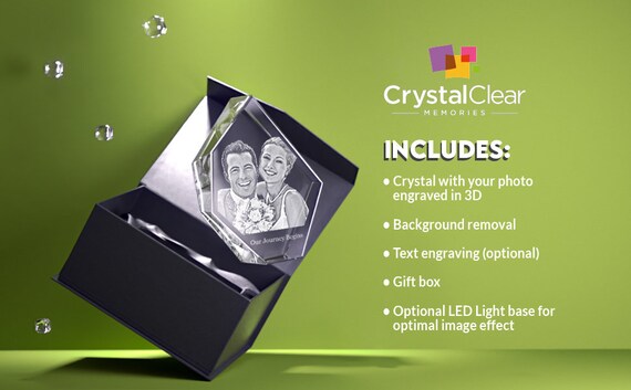  Crystal Clear Memories 3D Crystal Photo, Personalized