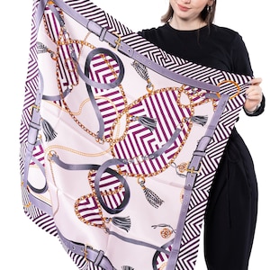 100% Mulberry Silk Twill Scarf para mulheres, 90 x 90 cm Lenço quadrado, Presente para ela, Mãe, Presente de Natal, Lenço de cabeça de seda rosa, Xale, Envoltório