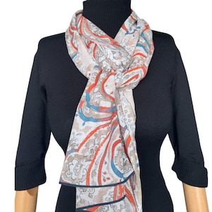 Large Cotton Scarf Shawl: 200x70 cm Scarf, Hand-Rolled Edges, All-Season Wrap