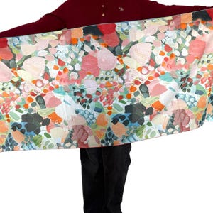 Large Cotton Scarf: 180x70 cm Scarf, Hand-Rolled Edges, All-Season Shawl Wrap