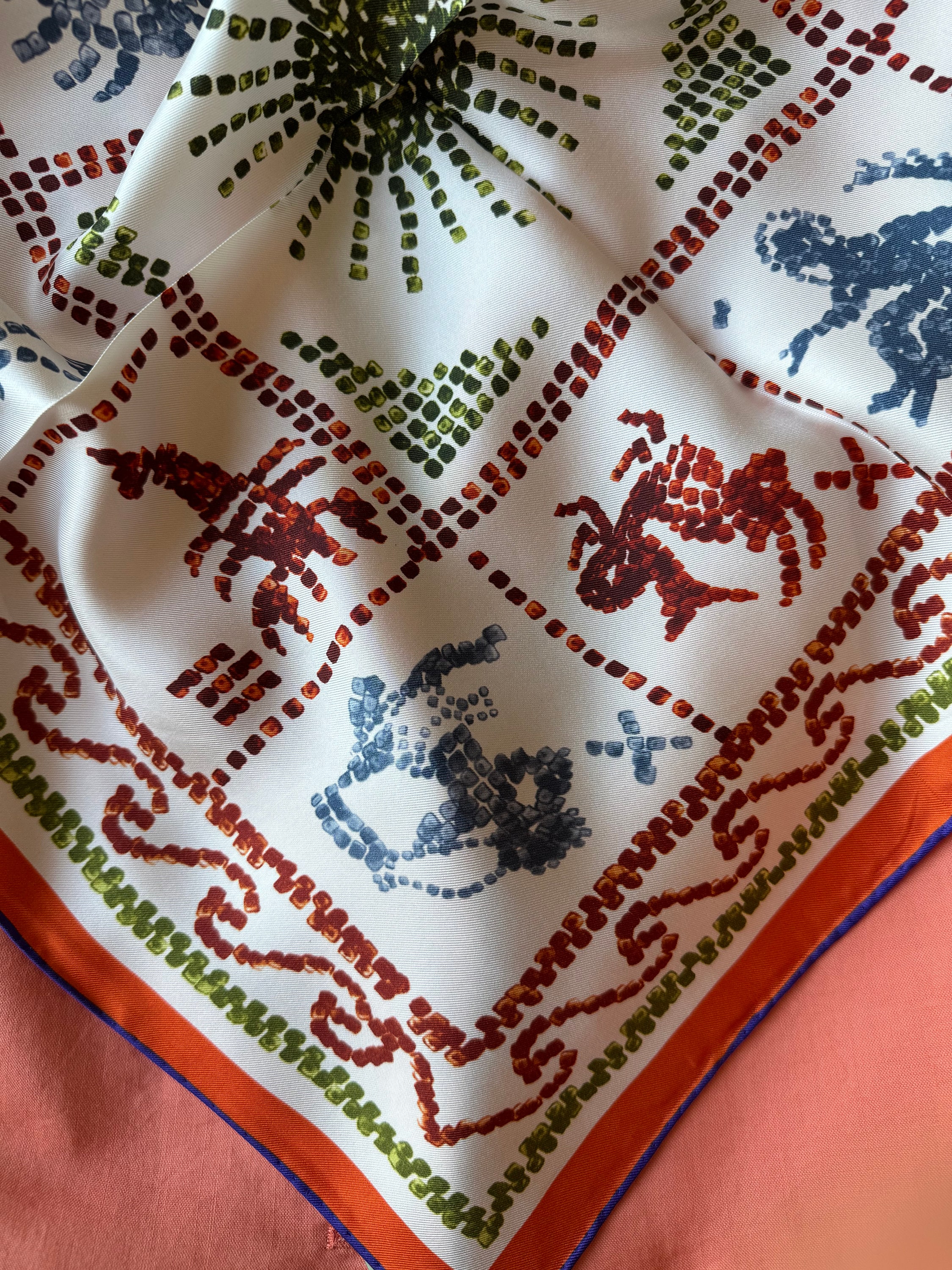 FZ126-1 53cm Vraie Soie Foulard En Soie Naturelle 100% Pour Femmes, Petit Foulard Carré Imprimé