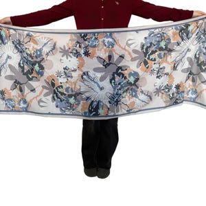 Large Cotton Scarf: 180x70 cm Scarf, Hand-Rolled Edges, All-Season Shawl Wrap