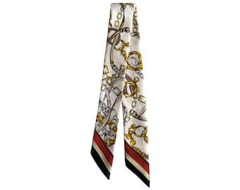 Pure Silk Skinny Scarf: Hair Ribbon, Wrist Wrap, Bag Accessory