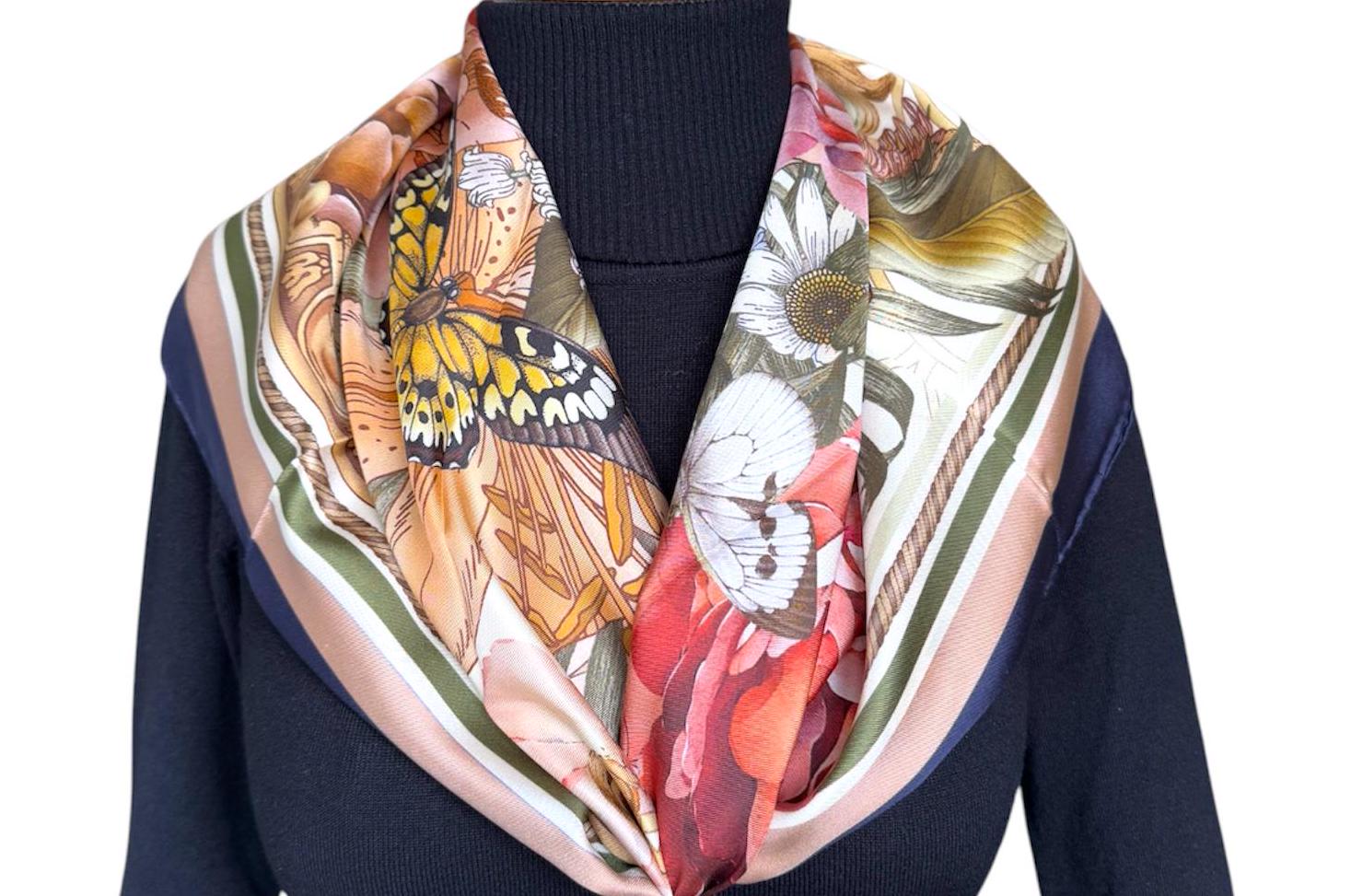 Soleil Scarf Red HermÃ¨s Ferronnerie Scarf Hermes 90cm Scarf UK