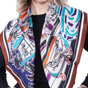 Mulberry Silk Scarf: Hand-Rolled Twill Square Shawl, Head Wrap