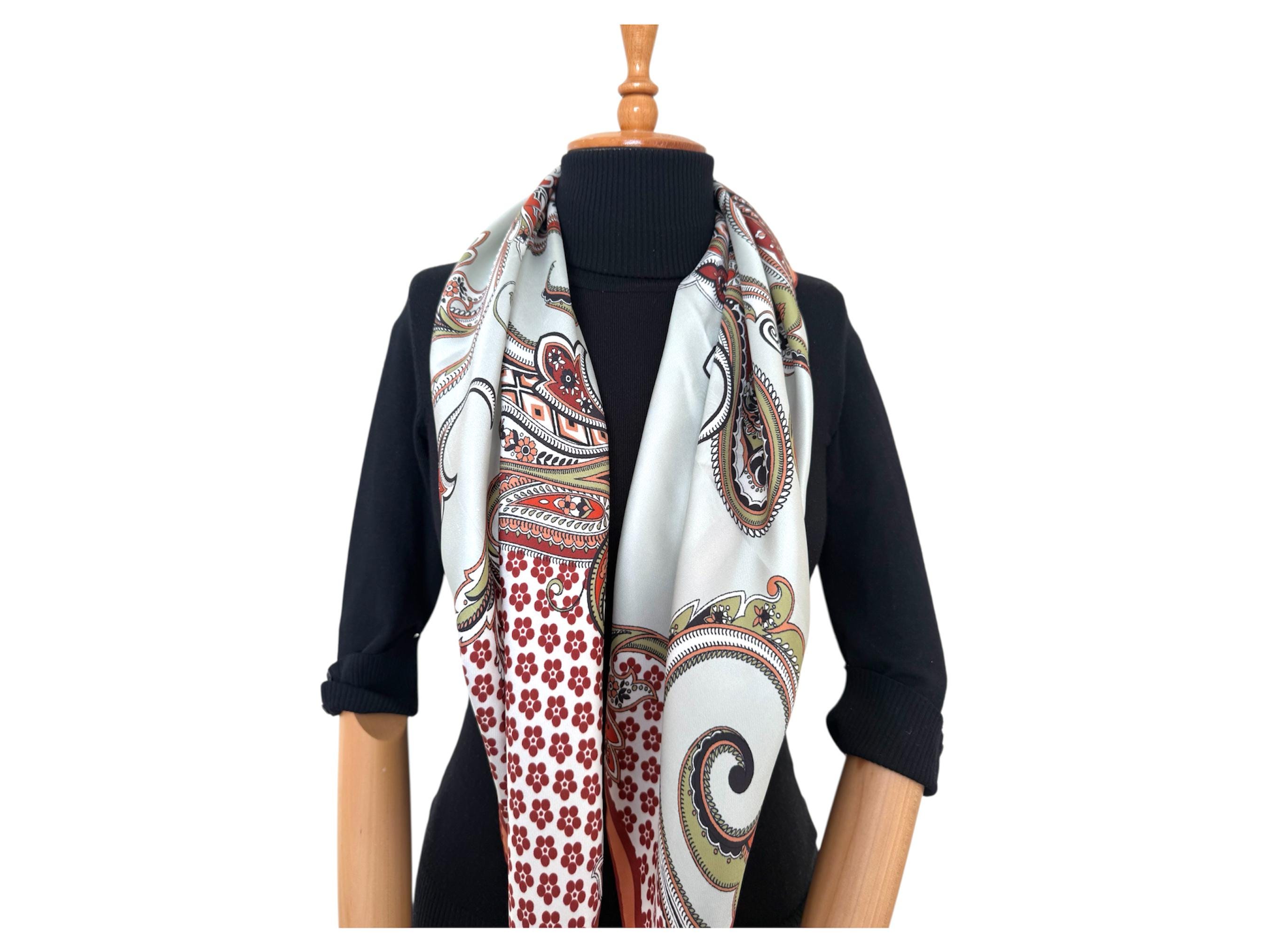100% Mulberry Silk Scarf for Women, 90x90 Cm Silk Twill