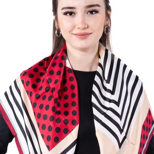 Mulberry Silk Scarf: Hand-Rolled Twill Shawl, Hair Wrap (90x90 cm)