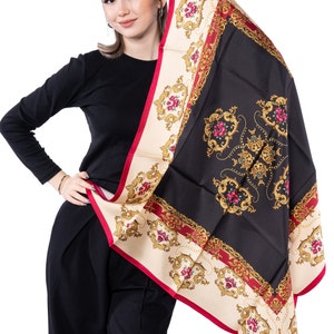 Lenço de sarja de seda para mulheres, lenço quadrado de 90 x 90 cm, presente para ela, mãe, aniversário, casamento, lenço de cabeça de seda 100% amoreira, xale