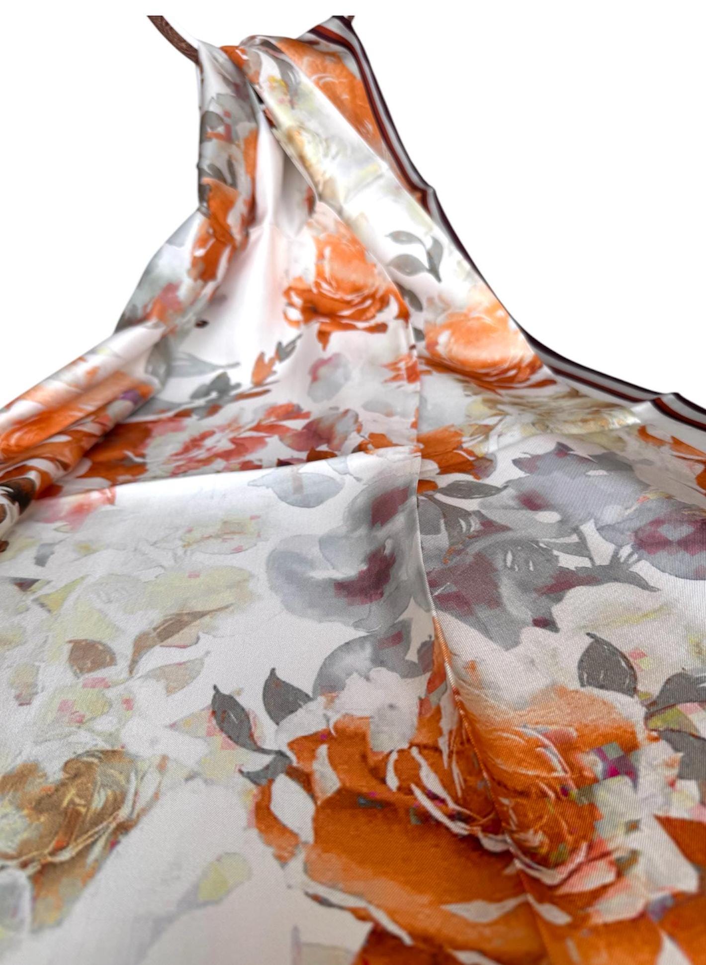Foulard En Soie Vintage DOUGLAS - 87x90 Cm, Multicolore, Pour Femme