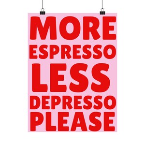 Espresso Martini Motywacyjna Sztuka Ścienna, Więcej Espresso Mniej Depresso Plakat, Dekoracje Miłośników Koktajli, Dekoracje Baru, Prezent Dla Miksologów