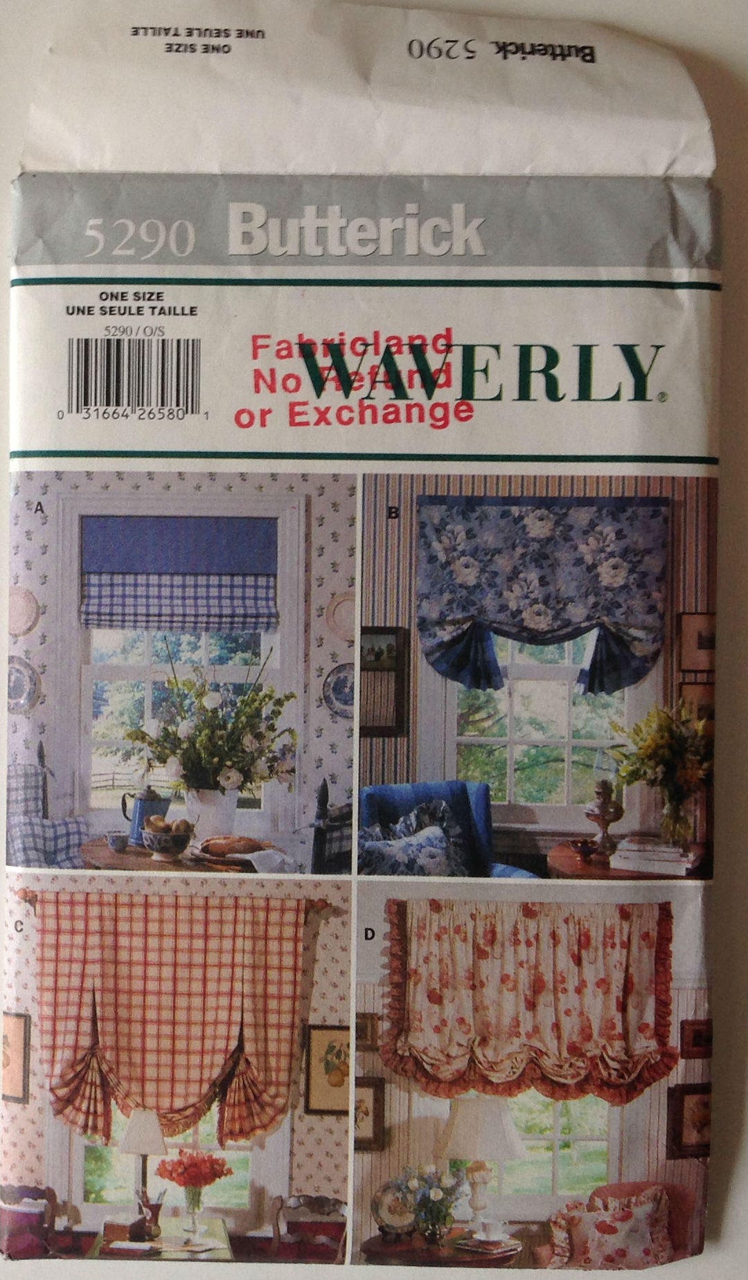 Butterick 5290 UNCUT Window Shades Vintage 1997 Waverly Etsy