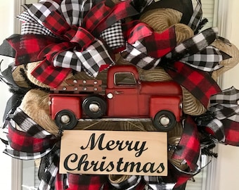 christmas wreath red truck wreath red truck farmhouse christmas wreath buffalo plaid wreath winter wreath buffalo plaid farmhouse - Christmas Wreaths Etsy christmas wreath red truck wreath red truck farmhouse christmas wreath buffalo plaid wreath winter wreath buffalo plaid farmhouse - Christmas Wreaths Etsy