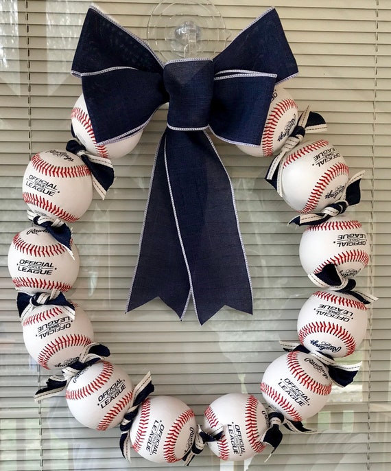 Baseball Wreath For Front Door Summer Wreath Sports Wreath Etsy