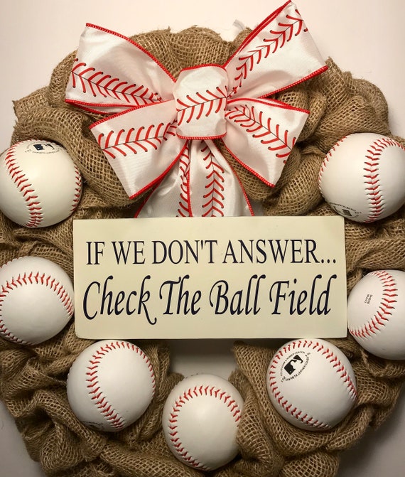 Baseball Wreath Baseball Wreaths Burlap Wreath Front Door Etsy
