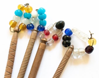 Vintage Wooden Lace Crochet Bobbins (4), Vintage Lace Making, Sewing Notions