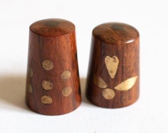 Dedales vintage de madera y latón (2), Mercería vintage