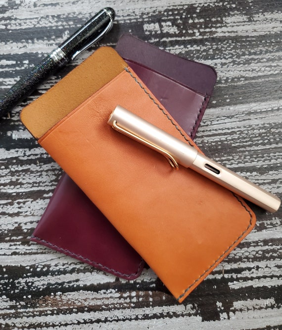 Large Leather Pen Sleeve Leather Pen Case Leather Pencil Sleeve Fountain  Pen Holder Leather Pen Case 