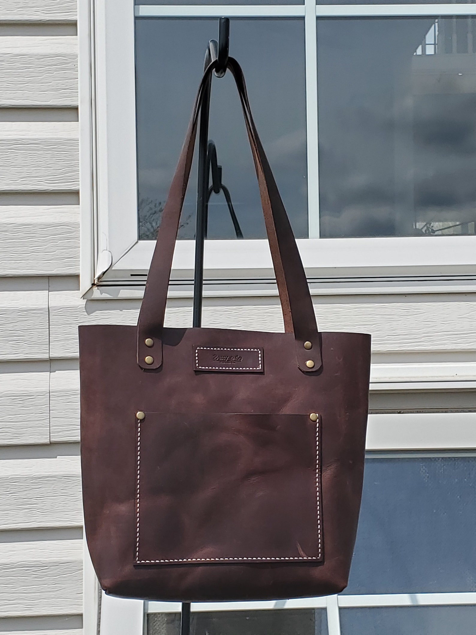 Large Brown Leather Tote Bag Leather Shoulder Bag Leather | Etsy