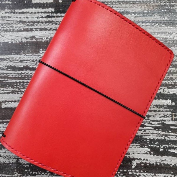 Red Leather Journal Etsy