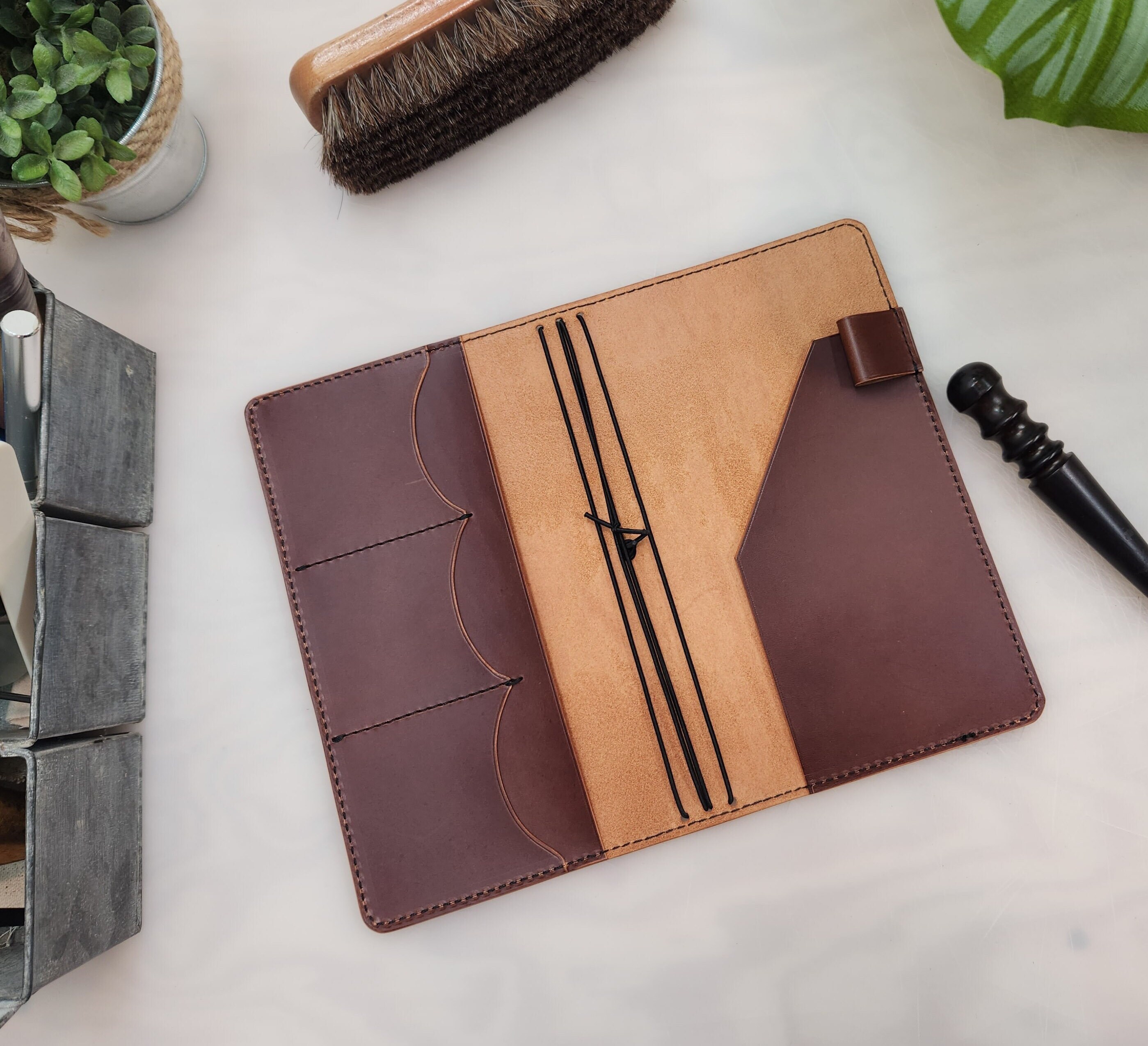 Leather Traveler's Notebook Cover Executive Leather Journal Cover