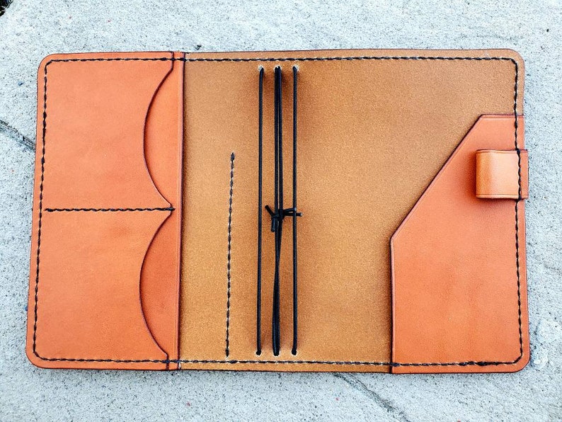 Leather Traveler's Notebook Cover Exec Leather Journal Etsy