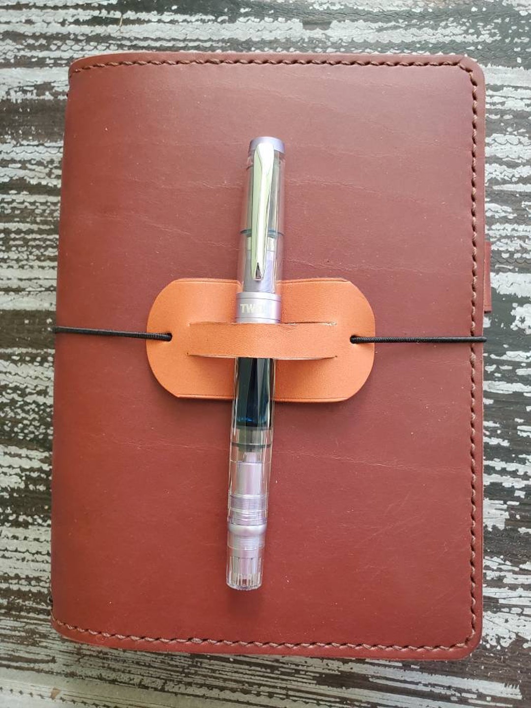 Wide Elastic Band Pen Holder External Pen Holder Leather Etsy