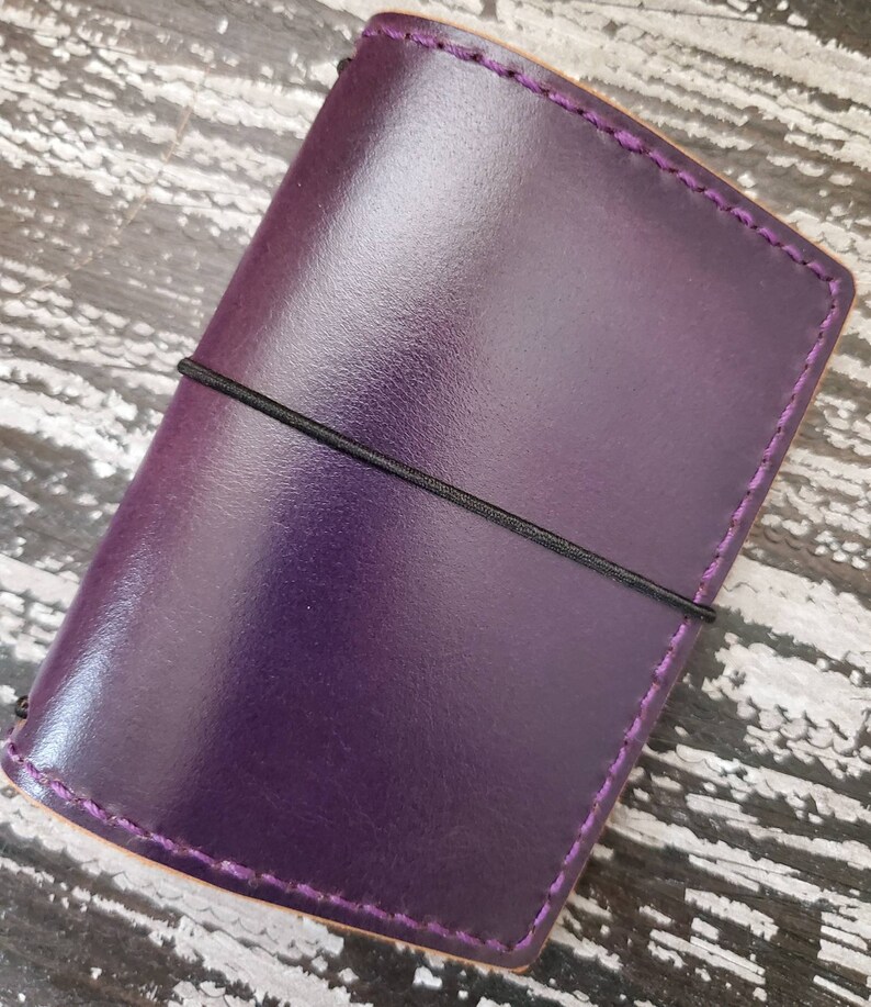 Leather Traveler's Notebook Cover Wallet Pocket Etsy