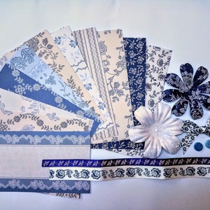 Carta e pezzi di beatitudine blu