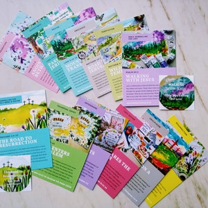 Lent, Holy Week and Easter full set of 12 journalling cards and stickers