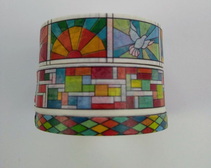 Stained Glass Washi Set of 3 Tapes Dove of Peace Etsy