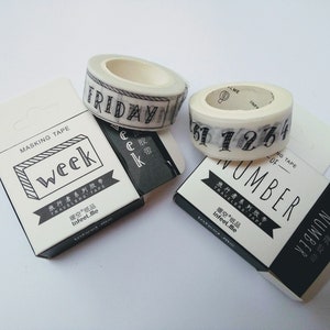 Journal washi tapes: day and date