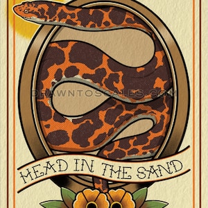 Head In the Sand, Kenyan Sand Boa (8x10 print), FREE SHIPPING