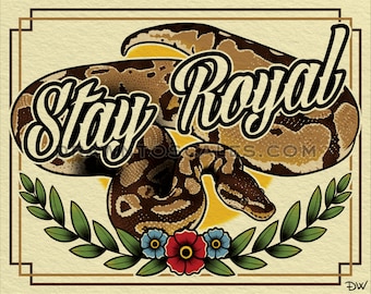 Stay Royal Ball Python (10" x 8" print)