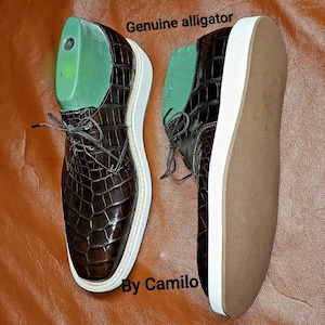 Zapatillas, zapatos casuales Piel exótica, caimán, lagarto, pitón, avestruz, serpiente, hecho en EE.UU.