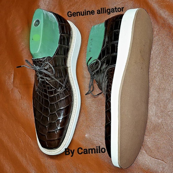 Sneakers, casual shoes Exotic leather, alligator, lizard, Piton, ostrich, snake,  made in USA.