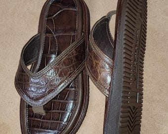 Handmade sandals, USA, made and designed By Camilo, made with genuine American alligator
