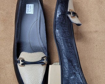 Ladies loafers, slip-on, slippers, unique style and design, made in two tones of genuine ostrich  leather