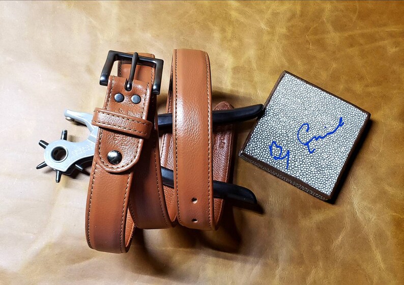 all leather Handmade Belt made to last comfortable and strong.