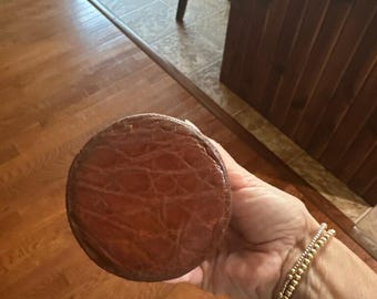 Two Dice cup covered with genuine American alligator