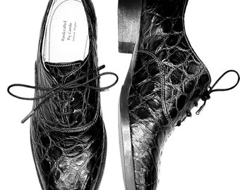 Ladies, Girls, Women oxfords style made with genuine exotic American alligator leather