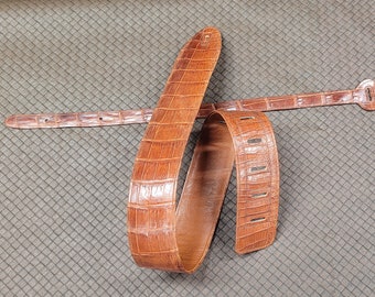 Guitar strap, made with genuine exotic American alligator skin
