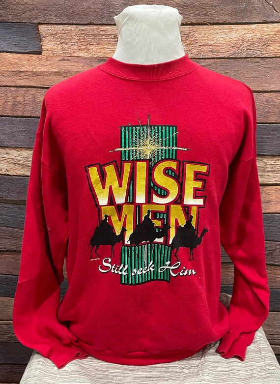 Vintage Wise Men Red Christmas Lee 1990s Crewneck 