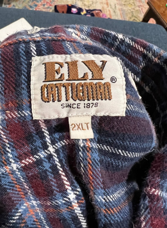 Vintage Ely Cattleman Western Wear Flannel Plaid … - image 3