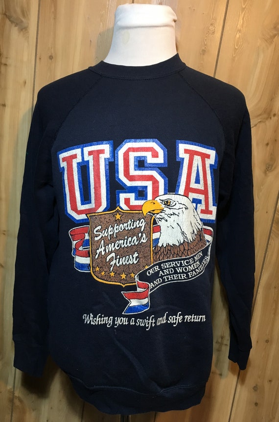 Vintage 80s USA Bald Eagle Support America's Fines