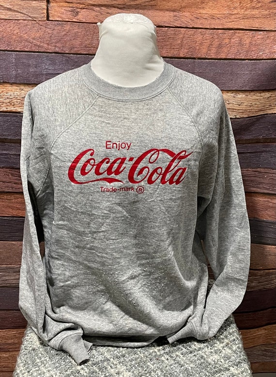 Vintage Enjoy Coca - Cola Soda Coke Gray Crewneck 