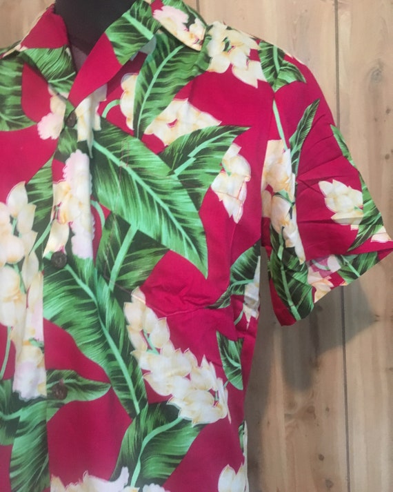 Vintage Hawaiian shirt - tropical floral shirt - … - image 2