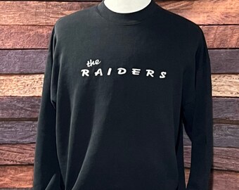 Vintage 1980s Los Angeles Raiders NFL Football 80s Stitched Sports Sweatshirt - Vintage NFL Sweatshirt (Medium)