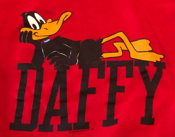 Vintage Daffy Duck Cartoon Looney Tunes 1980s Red Cre… - Gem